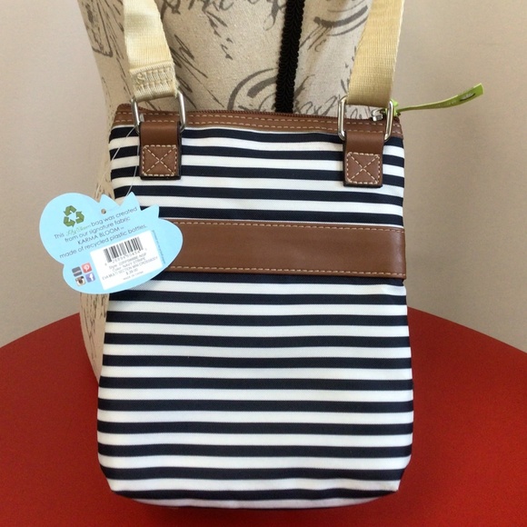 💐NEW Lily Bloom Navy Blue Stripe Eva Crossbody Bag - Picture 4 of 5